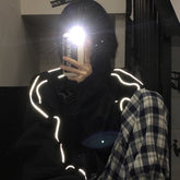Chaqueta negra estilo casual reflection